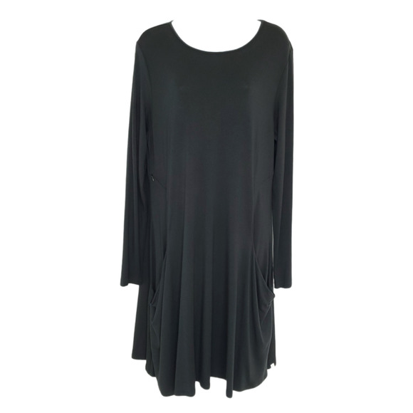Betabrand Sweatshirt mini Dress M Black  Travel Silk Blend - Picture 3 of 12